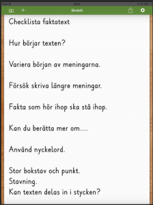 Checklista för faktatext