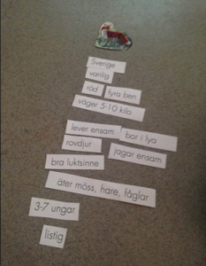Sorterad text.